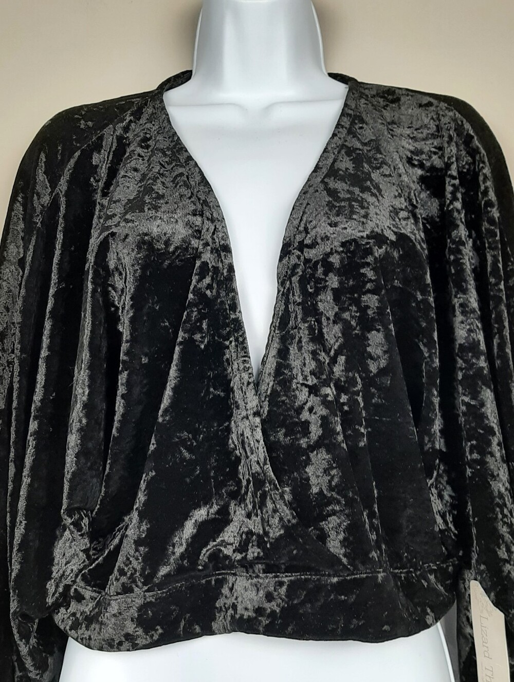 Black Velvet Boho Top Size Medium